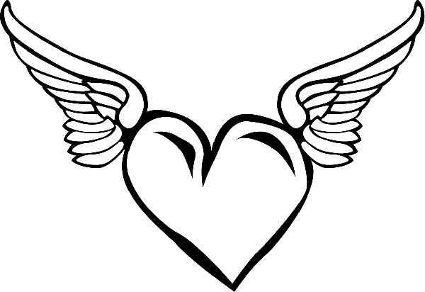 heart coloring pages with wings heart with wings coloring pages at getcoloringscom free coloring wings heart with pages 