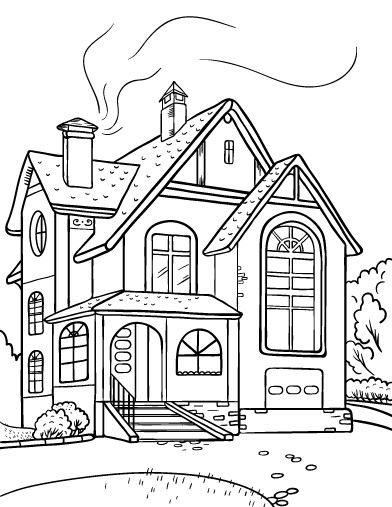 house coloring pages printable pewter acorn quilts my house has a trampoline pages coloring house printable 