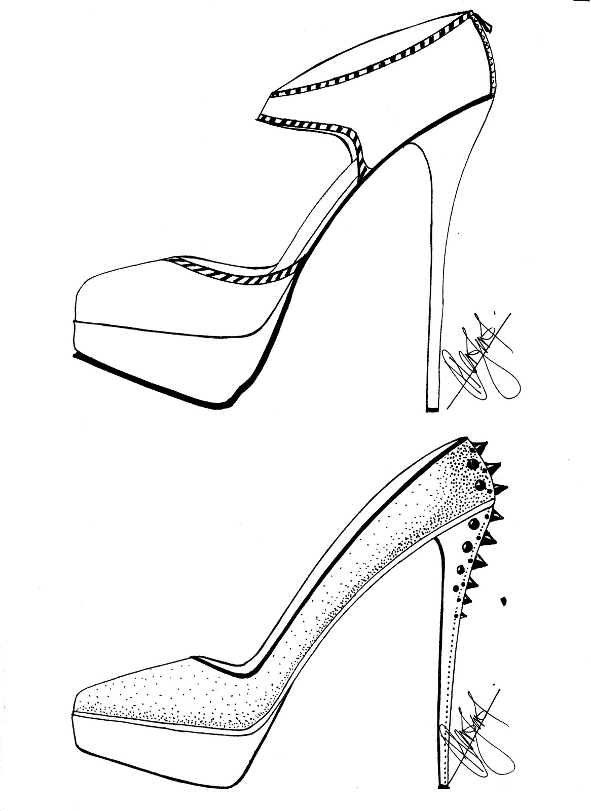how to sketch high heels shoe drawing template at getdrawingscom free for how heels to sketch high 