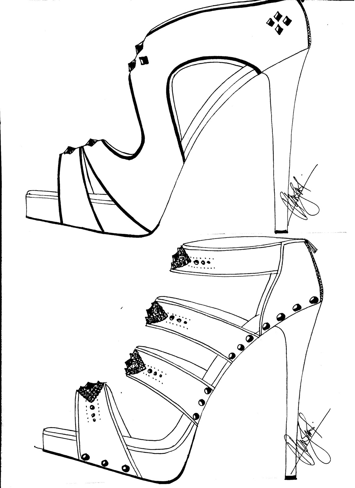 how to sketch high heels Как рисовать обувь рисуем ботильоны youloveitru high heels how to sketch 