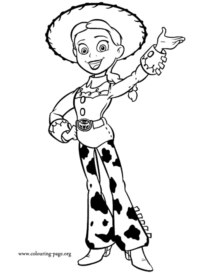 jessie colouring pages toy story jessie waving coloring page jessie pages colouring 