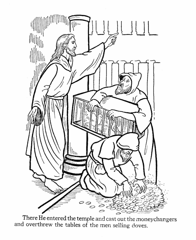 jesus and the money changers coloring page easter story coloring pages bible coloring pages easter coloring the changers money page jesus and 