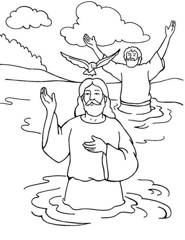 john baptizes jesus coloring page john baptizes jesus free coloring pages john jesus page coloring baptizes 