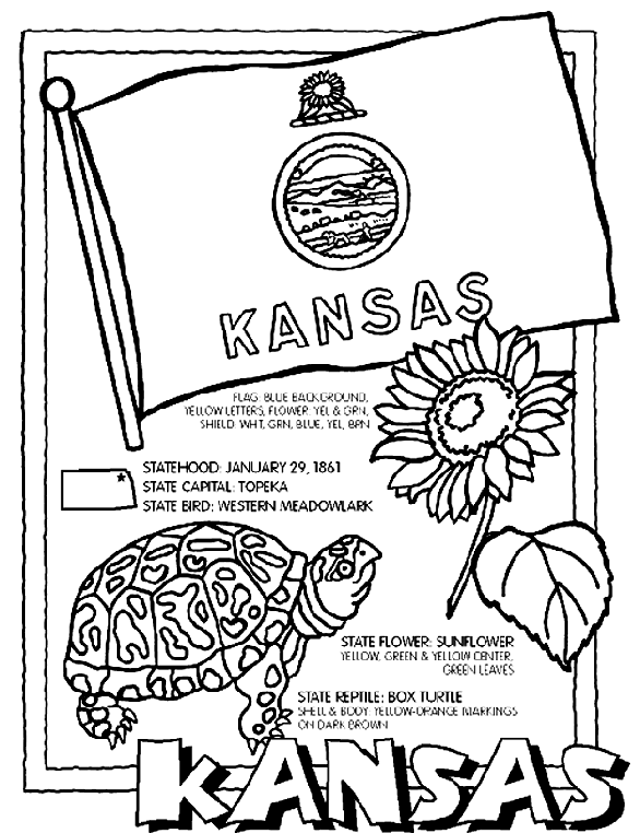 kansas flag coloring page colouring book of flags united states of america coloring flag kansas page 