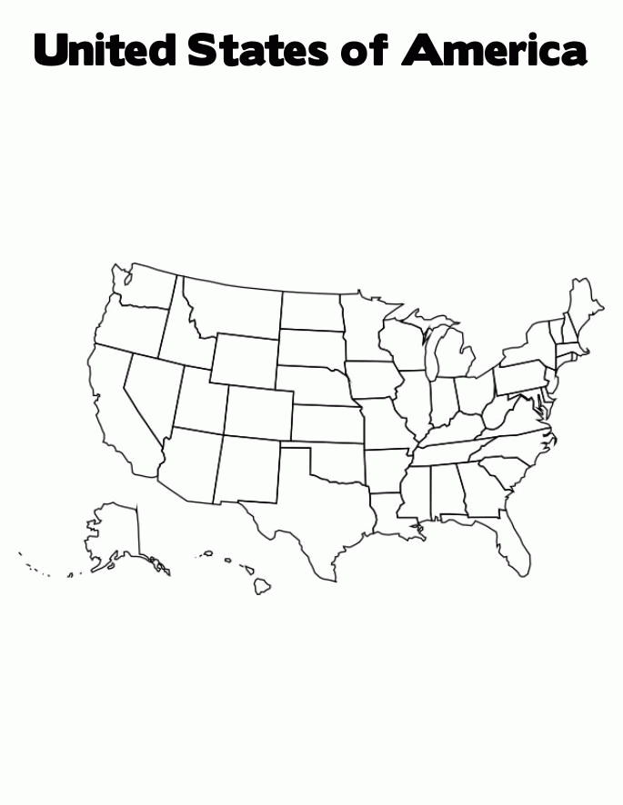 map of the united states coloring page united states coloring pages american geography coloring coloring page of the united states map 