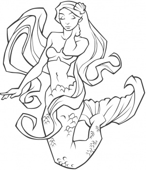 mermaid coloring page the conscientious reader july 2012 coloring mermaid page 