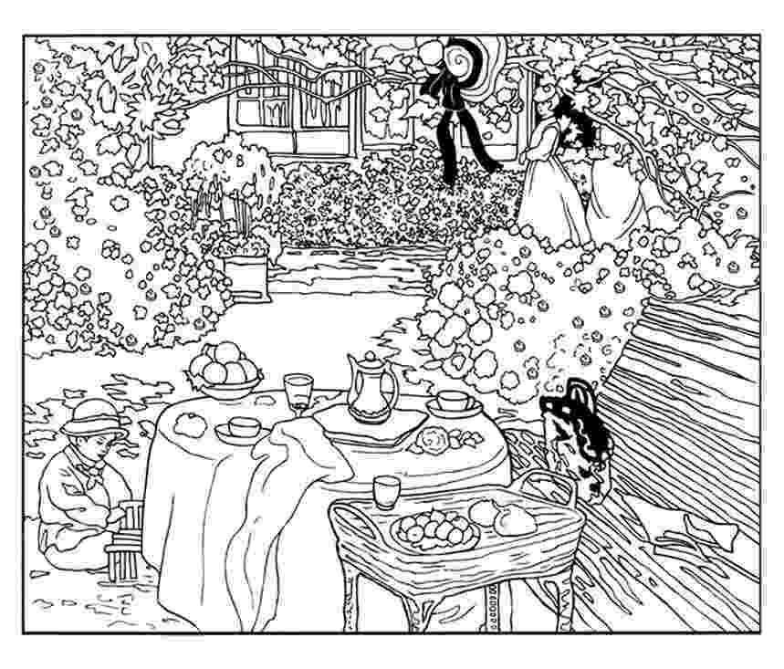 monet coloring pages the water lily pond 1899 by claude monet adult coloring pages coloring monet 