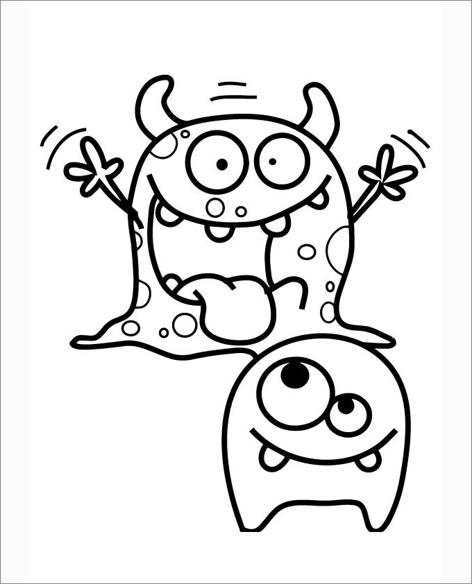 monster coloring sheets cute cartoon monster coloring page free printable coloring sheets monster 