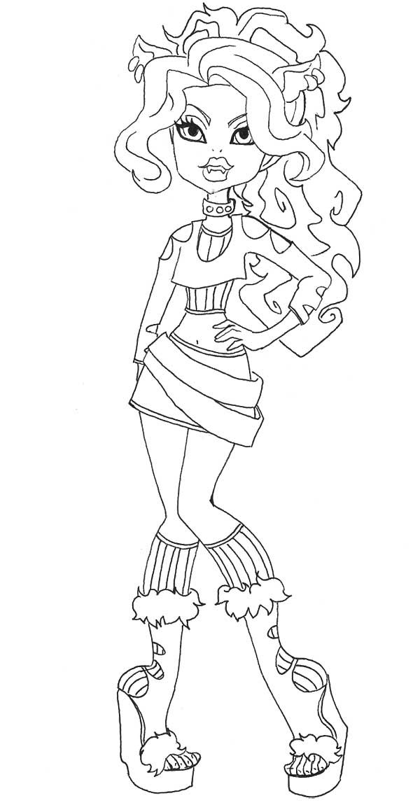 monster high coloring pages clawdeen wolf clawdeen wolf monster high coloring page barbie clawdeen high monster wolf pages coloring 