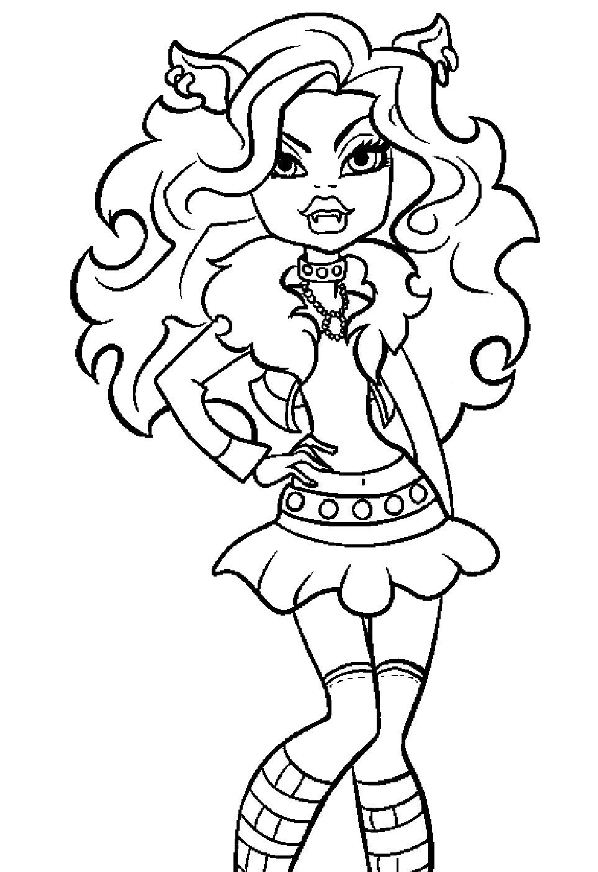 monster high coloring pages clawdeen wolf clawdeen wolf monster high coloring pages for kids pages wolf clawdeen high monster coloring 