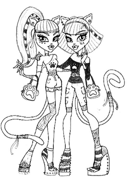 monster high doll coloring pages purrsephone and meowlody coloring page free printable pages coloring doll high monster 