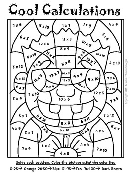 multiplication coloring page celebrate summer multiplication mosaics color by number set math fact fun coloring page multiplication 