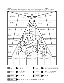 multiplication coloring page christmas tree multiplication coloring sheet by wisteacher tpt coloring page multiplication 