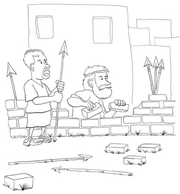 nehemiah coloring pages rebuilding jerusalem while guarding against attacks coloring nehemiah pages 