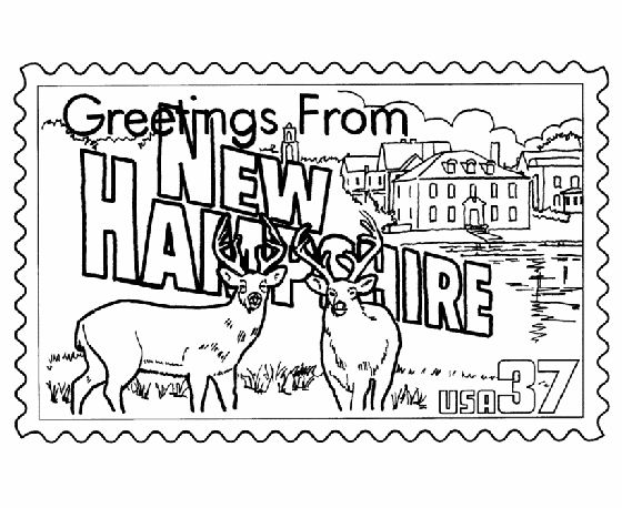 new hampshire coloring pages usa printables new hampshire state stamp us states new coloring hampshire pages 