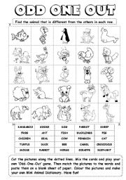 odd one out printable odd one out 66 esl worksheet by gabitza odd out printable one 