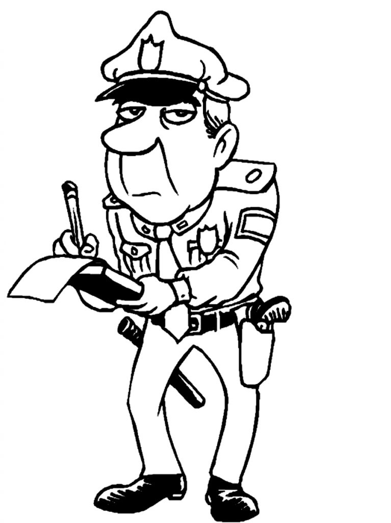 police coloring page police officer drawing at getdrawingscom free for police coloring page 