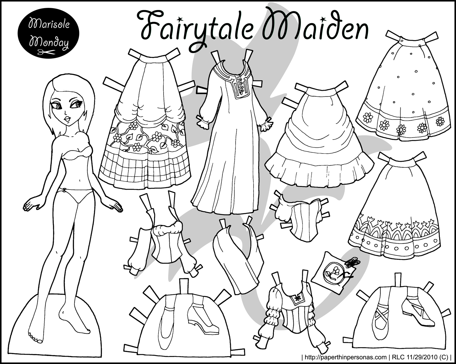 printable dress up paper dolls patterns grace a black white fantasy paper doll dress up dolls printable paper 