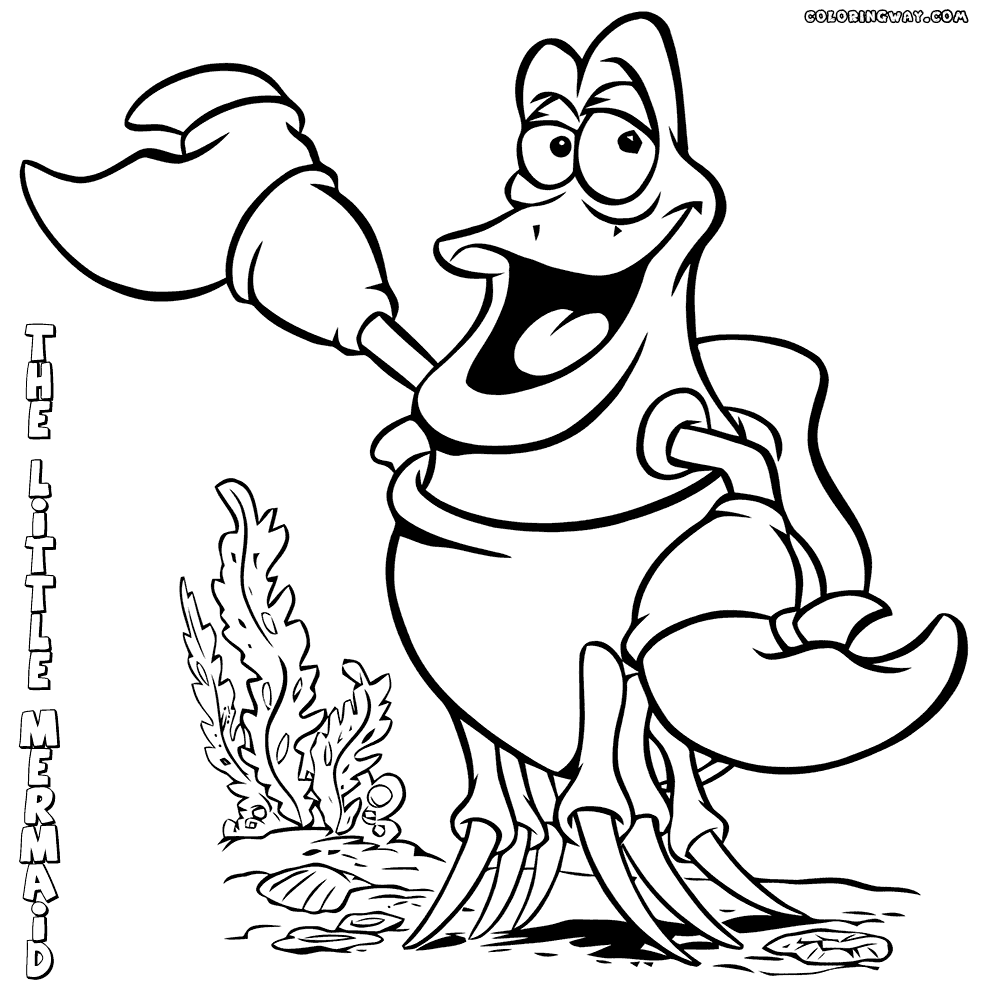 printable little mermaid coloring pages little mermaid sebastian coloring pages coloring home coloring pages printable mermaid little 