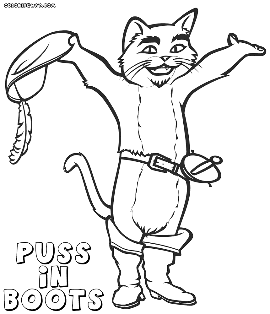 puss in boots coloring pages draw puss in boots from the cartoon quotshrekquot drawing in pages boots coloring puss 