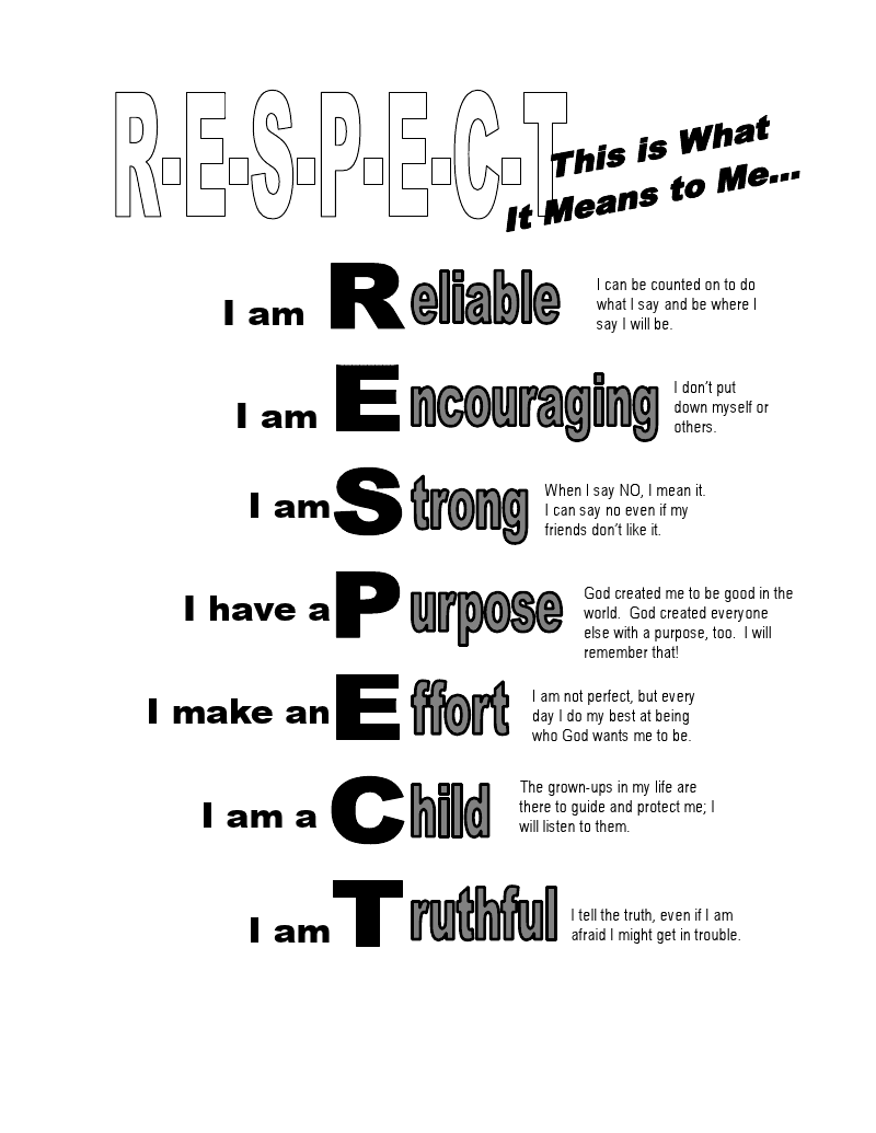 respect acrostic poem 12 best images of respect worksheets and activities poem acrostic respect 