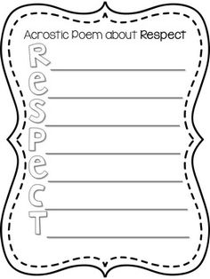 respect acrostic poem character worksheets respect poem acrostic 