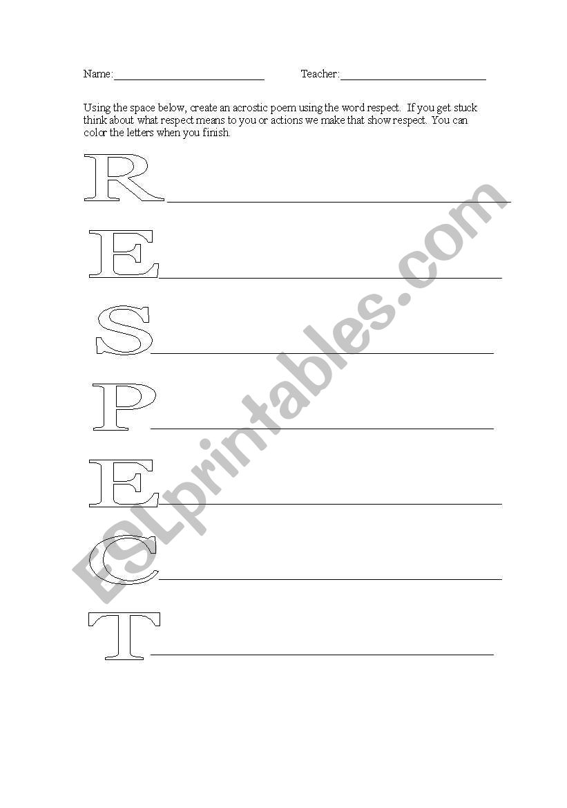 respect acrostic poem the enthused school counselor acrostic respect poem 