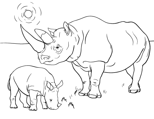 rhinoceros coloring page rhinoceros coloring pages getcoloringpagescom page coloring rhinoceros 