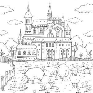 romantic country coloring book 塗り絵 無料 城 様々な写真のぬりえ country romantic coloring book 
