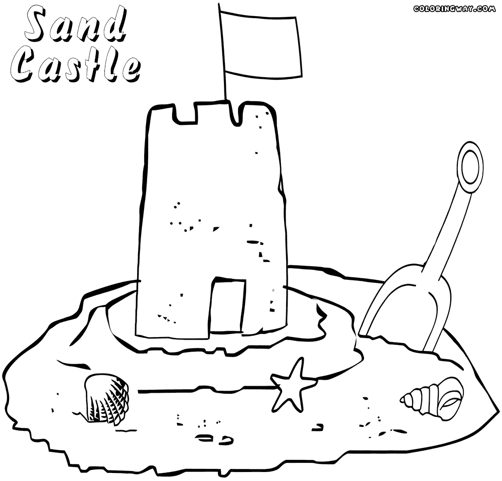 sandcastle coloring page sand castle clip art black and white cute coloring page page coloring sandcastle 