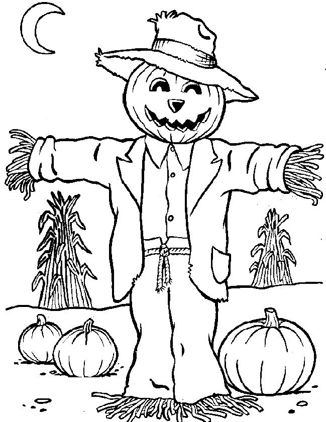 scarecrow coloring sheet autumn scene with scarecrow coloring page free printable scarecrow sheet coloring 