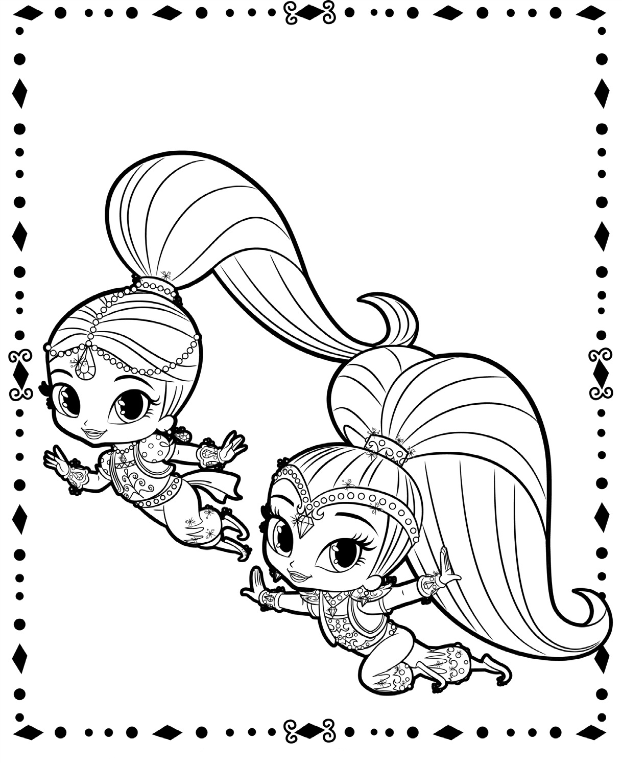 shimmer and shine to color shimmer and shine colouring sheets and color to shine shimmer 