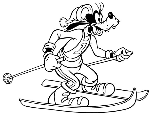 skiing coloring pages goofy going skiing coloring page netart skiing coloring pages 