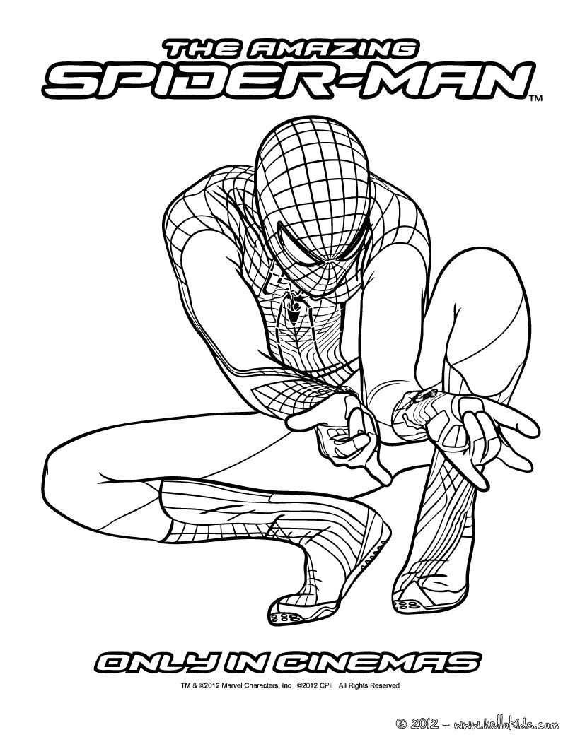 spiderman coloring page the amazing spiderman ready to shoot his webs coloring pages hellokidscom page coloring spiderman 