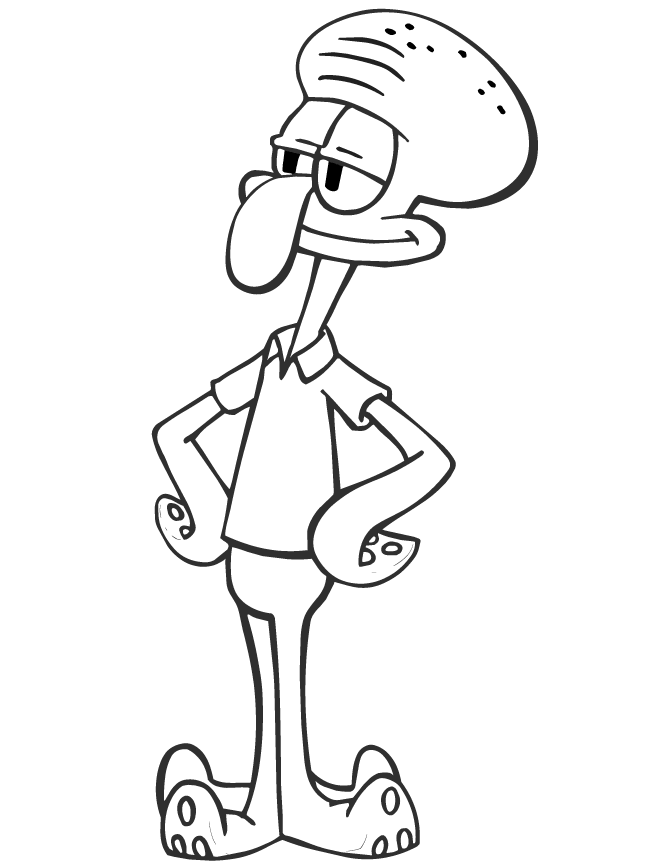 squidward coloring pages squidward from spongebob cartoon coloring page h m pages squidward coloring 