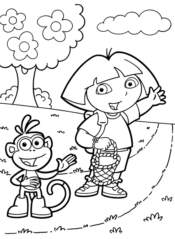 swiper coloring page dora coloring pages backpack diego boots swiper print page coloring swiper 
