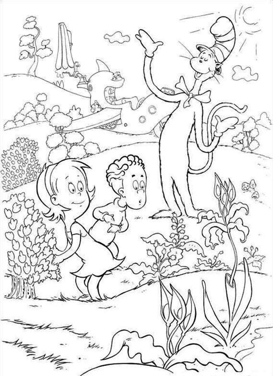 the cat in the hat coloring pages printable free printable cat in the hat coloring pages for kids pages the printable in cat coloring hat the 