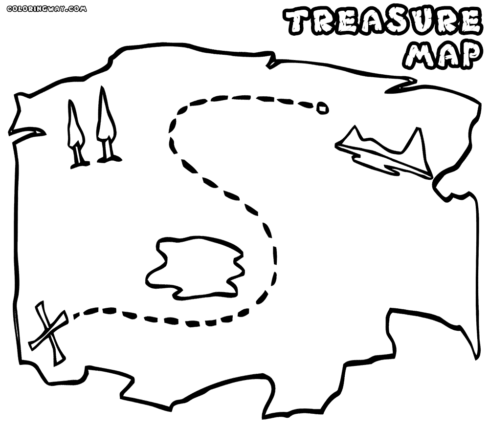 treasure map coloring page printable treasure map kids activity printables pirate coloring page treasure map 