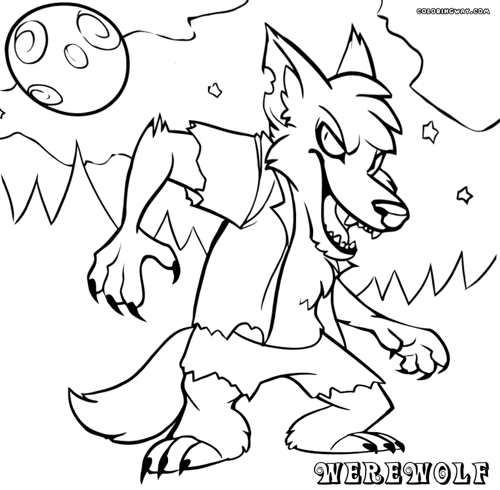 werewolf coloring pages werewolf sitting on a stone coloring page free printable coloring pages werewolf 
