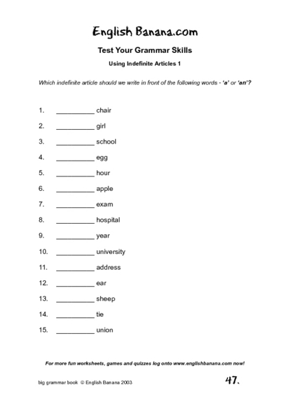 worksheets for grade 1 articles determiners and articles first grade english worksheets worksheets grade 1 for articles 