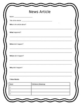 worksheets for grade 1 articles news article after reading worksheet by teaching ells for worksheets grade 1 articles 