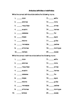 worksheets for grade 1 articles spanish definite and indefinite articles worksheet tpt worksheets articles for 1 grade 