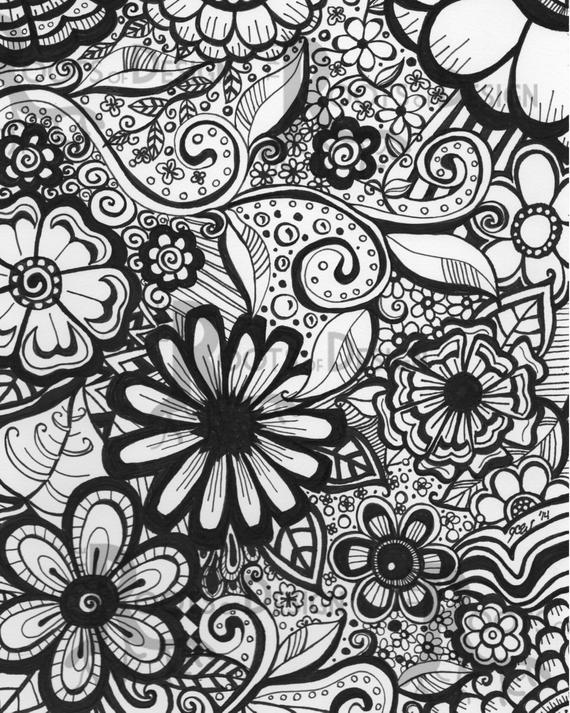 zentangle patterns coloring pages instant download coloring page flowers art print zentangle patterns coloring pages zentangle 