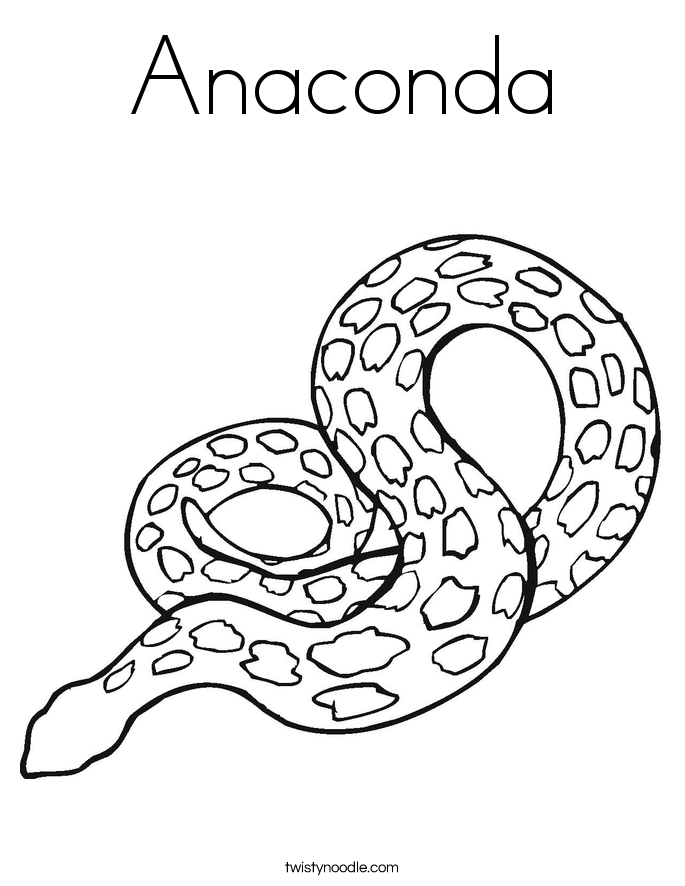 anaconda coloring page anaconda coloring page twisty noodle anaconda page coloring 