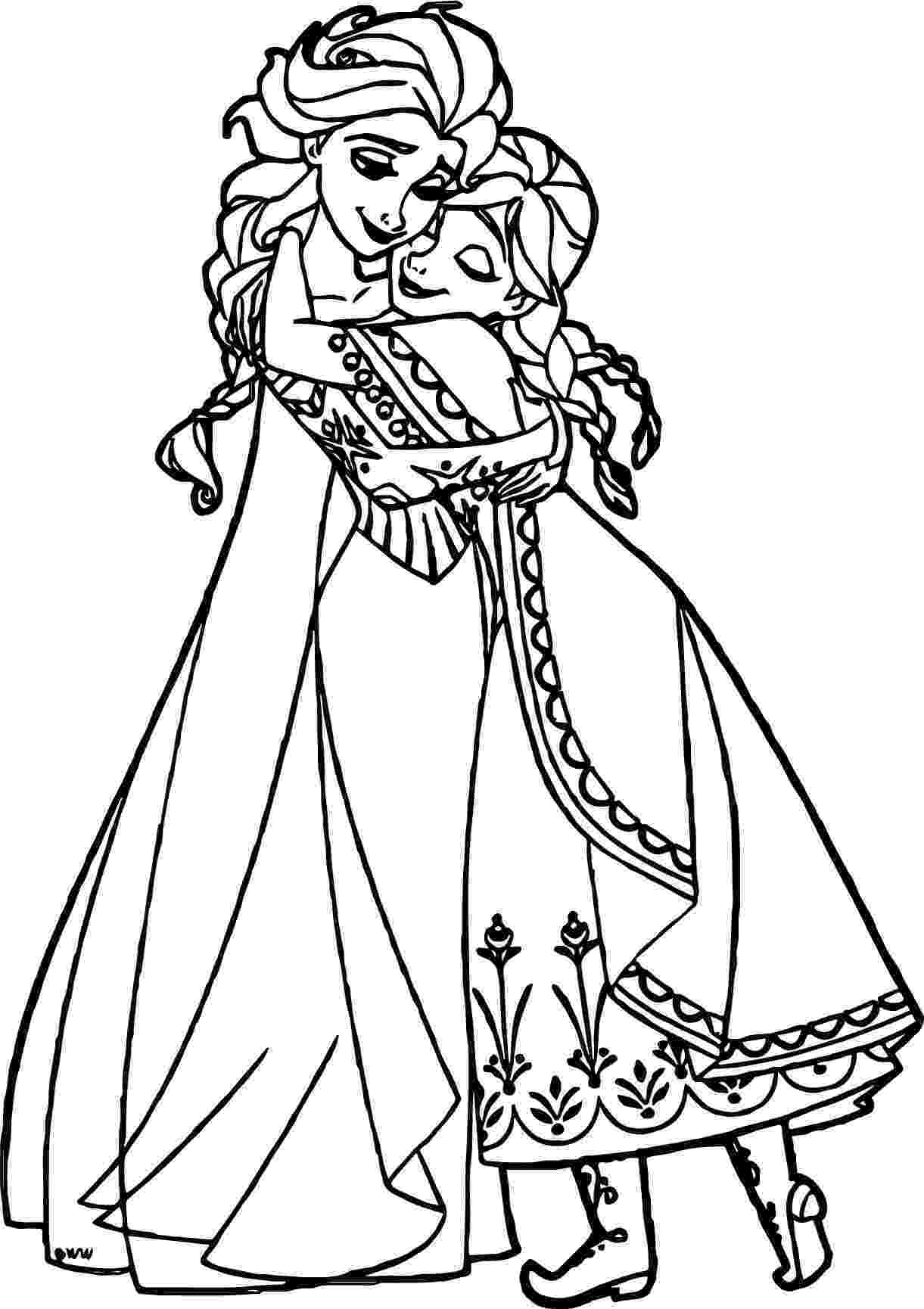 anna and elsa coloring pages anna elsa hugging coloring page wecoloringpagecom elsa coloring pages and anna 