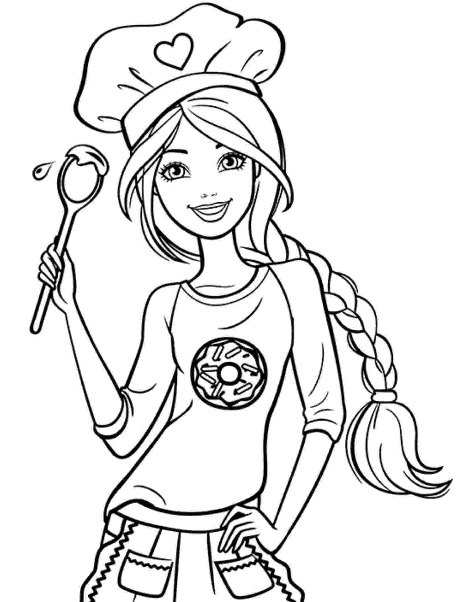 barbie coloring pages for kids chef barbie coloring page barbie drawing barbie coloring for pages kids barbie 