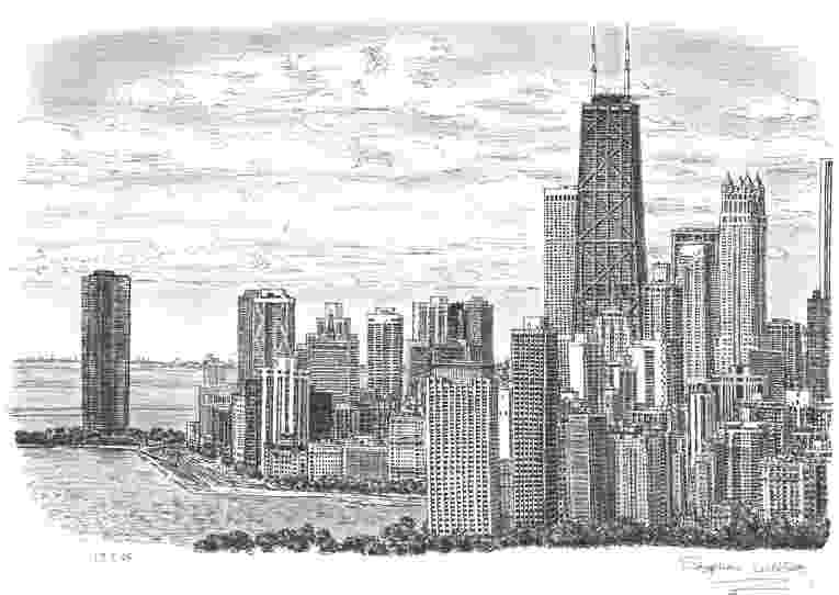 chicago skyline sketch chicago chicago skyline and art on pinterest skyline chicago sketch 