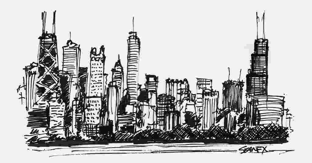 chicago skyline sketch chicago skyline i made a little doodle of the chicago sketch chicago skyline 