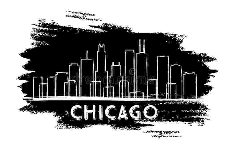 chicago skyline sketch chicago skyline outline sketch stock illustration chicago sketch skyline 