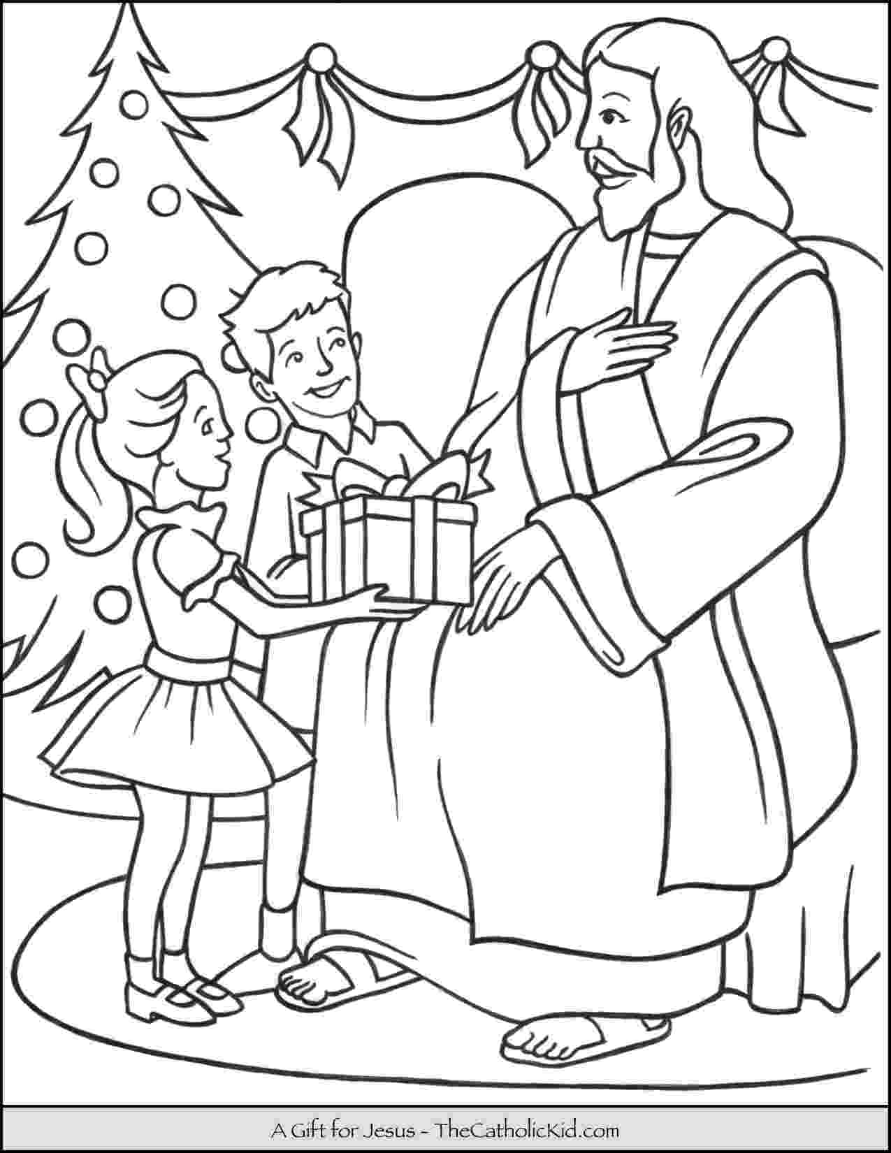 christmas coloring pages jesus a gift for jesus christmas coloring page thecatholickidcom pages coloring christmas jesus 
